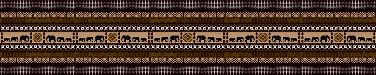 Африканский орнамент со слонами, дизайн #06024