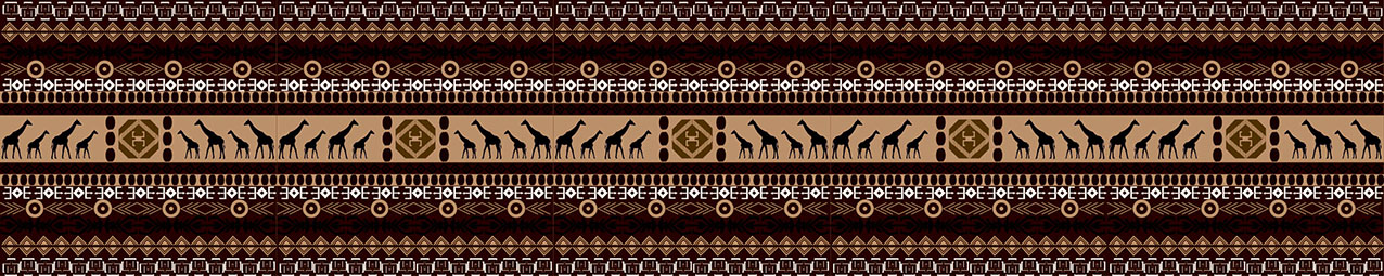 Африканский орнамент с жирафами, дизайн #06026