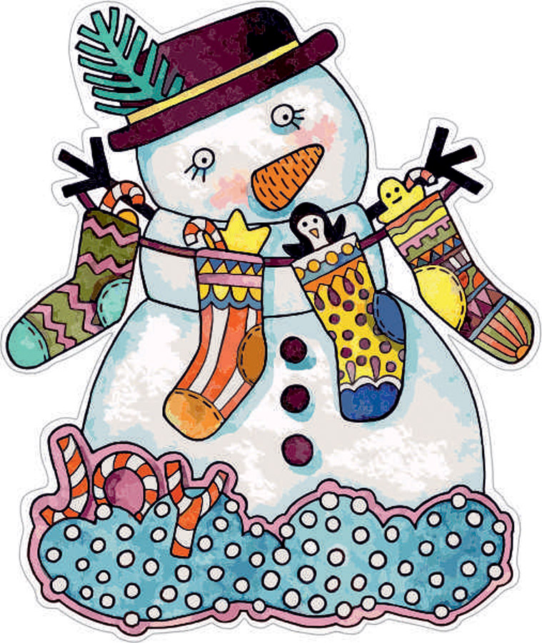Наклейки Снеговик, дизайн #06424