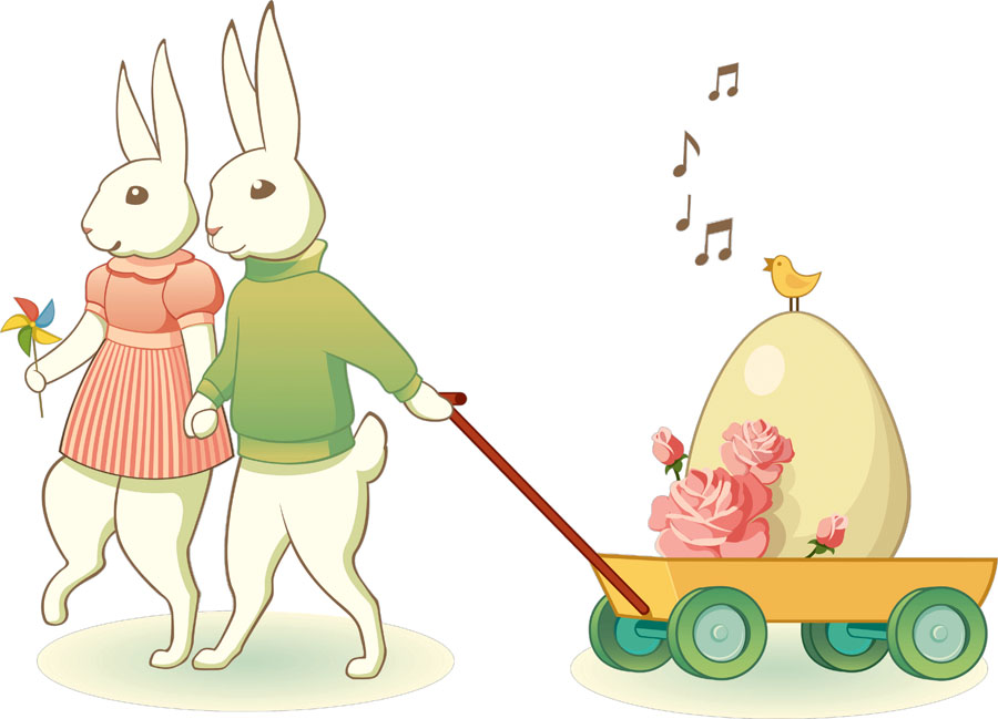 Наклейки Пасхальный кролик, дизайн #06968