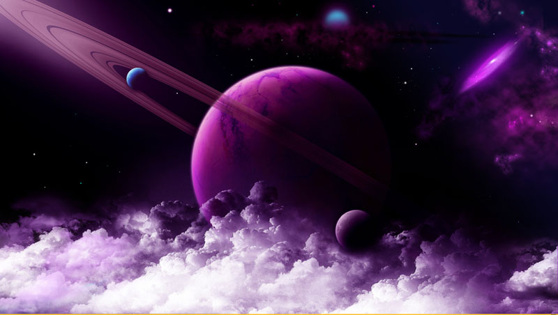 Фотообои под заказ Фиолетовая планета, дизайн #08464